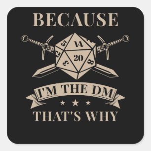 Tafeltop Game Master Rollenspel Vierkante Sticker