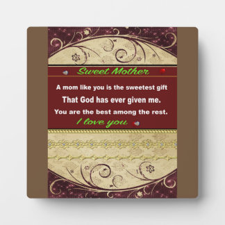 Tafeltop Plaque, cadeau aan mijn moeder, citaten o Fotoplaat
