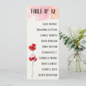 Tafelvlak "Coquelicots" Menu (Staand voorkant)