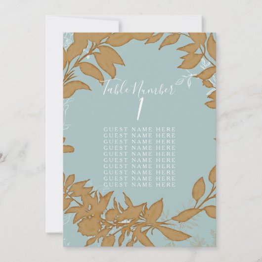 Tafelzitje Blauw en Witte Wreate Bridal Kaart (Voorkant)