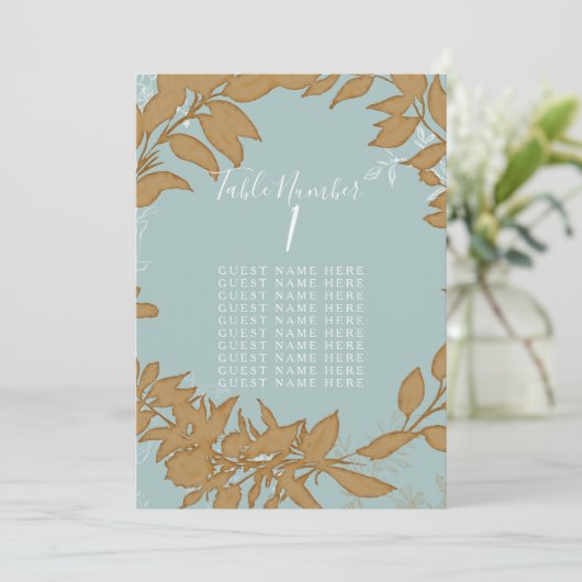 Tafelzitje Blauw en Witte Wreate Bridal Kaart (Staand voorkant)