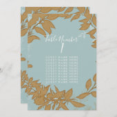 Tafelzitje Blauw en Witte Wreate Bridal Kaart (Voorkant / Achterkant)