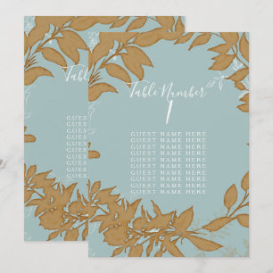 Tafelzitje Blauw en Witte Wreate Bridal Kaart