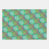 Taffi Op Art Green en Oranje Sampler Inpakpapier Vel (Voorkant)