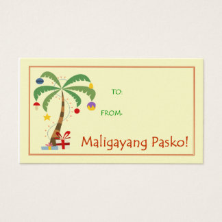 Tag cadeau de Maligayang Pasko - Palm Tree de Noël