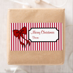 Tag cadeau de Noël Bow Étiquette