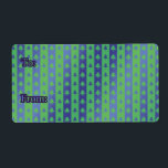 Tag cadeau de Noël Étiquette vert/bleu arbre desig<br><div class="desc">Balises cadeaux de vacances - Design arbre de Noël sur arrière - plan rayé vert/bleu.</div>