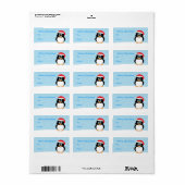 Tag cadeau de Noël Penguin Étiquette (Feuille entière)