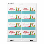 Tag Cadeau de Noël Reindeer Étiquette (Feuille entière)