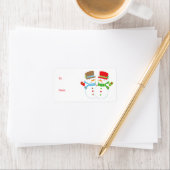 Tag Cadeau Noël Snowman Étiquette (En situation)