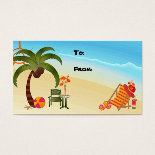 Tag cadeau Paradis tropical (Devant)