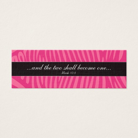 Tag Christian Zebra Fuchsia et Mariage rose (Devant)