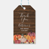 Tag Citrouille bois brûlé Merci orange. Étiquettes (Dos)