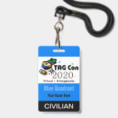 TAG Con 2020 - Quadrant bleu - Badge civil (Avant avec lanière)