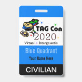 TAG Con 2020 - Quadrant bleu - Badge civil (Arrière)