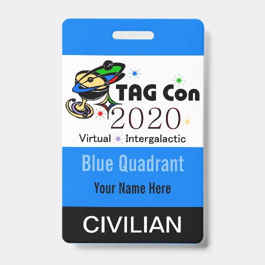 TAG Con 2020 - Quadrant bleu - Badge civil (Avant)
