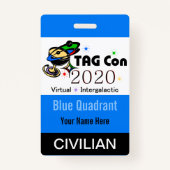 TAG Con 2020 - Quadrant bleu - Badge civil (Dos)