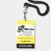 TAG Con 2020 - Quadrant Jaune - Badge Civil (Arrière avec lanière)