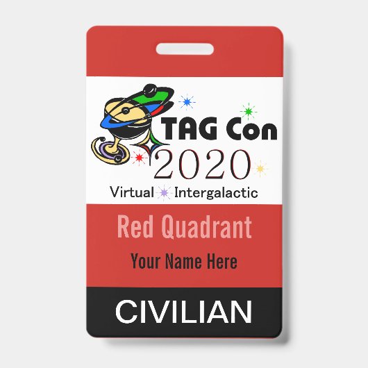 TAG Con 2020 - Quadrant Rouge - Badge Civil (Avant)