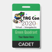 TAG Con 2020 - Quadrant vert - Badge Cadet (Arrière)