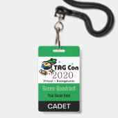 TAG Con 2020 - Quadrant vert - Badge Cadet (Arrière avec lanière)