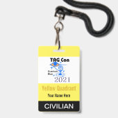 TAG Con 2021 - Gele Kwadrant - Burger Badge (Achterkant met lanyard)
