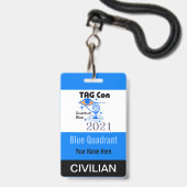 TAG Con 2021 - Quadrant bleu - Badge civil (Avant avec lanière)