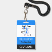 TAG Con 2021 - Quadrant bleu - Badge civil (Arrière avec lanière)