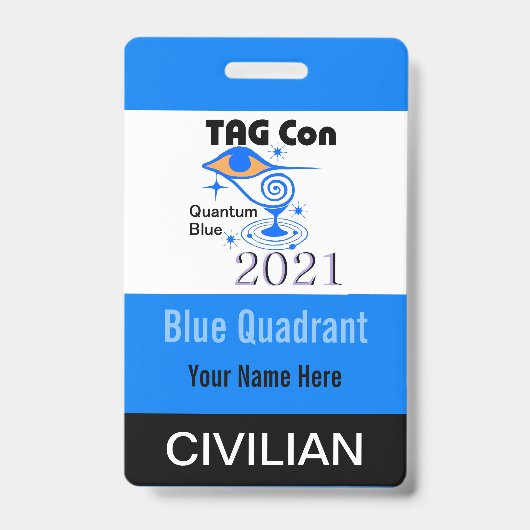 TAG Con 2021 - Quadrant bleu - Badge civil (Avant)