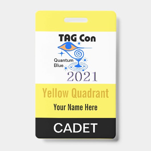 TAG Con 2021 - Quadrant Jaune - Badge Cadet (Avant)