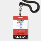 TAG Con 2021 - Quadrant Rouge - Badge Civil (Avant avec lanière)