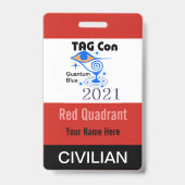 TAG Con 2021 - Quadrant Rouge - Badge Civil (Arrière)