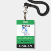 TAG Con 2021 - Quadrant Vert - Badge Civil (Avant avec lanière)