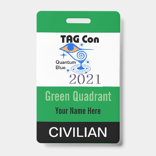 TAG Con 2021 - Quadrant Vert - Badge Civil (Avant)