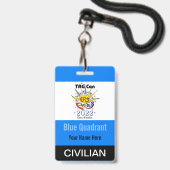 TAG Con 2022 - Quadrant Bleu - Badge Civil (Arrière avec lanière)