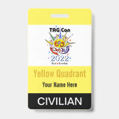 TAG Con 2022 - Quadrant Jaune - Badge Civil (Arrière)
