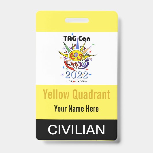 TAG Con 2022 - Quadrant Jaune - Badge Civil (Avant)