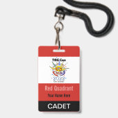 TAG Con 2022 - Quadrant Rouge - Badge Cadet (Avant avec lanière)