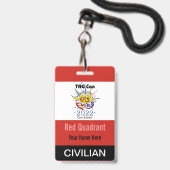 TAG Con 2022 - Quadrant Rouge - Badge Civil (Avant avec lanière)