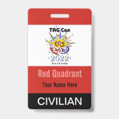 TAG Con 2022 - Quadrant Rouge - Badge Civil (Arrière)