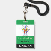 TAG Con 2022 - Quadrant Vert - Badge Civil (Avant avec lanière)