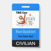 TAG Con 2023 - Quadrant Bleu - Badge Civil (Arrière)