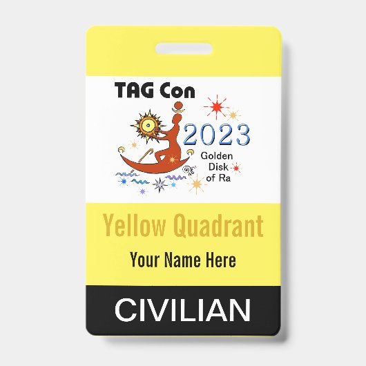 TAG Con 2023 - Quadrant Jaune - Badge Civil (Avant)