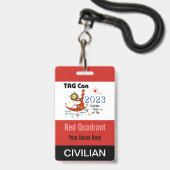 TAG Con 2023 - Quadrant Rouge - Badge Civil (Avant avec lanière)