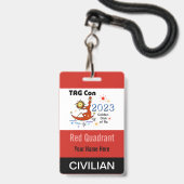 TAG Con 2023 - Quadrant Rouge - Badge Civil (Arrière avec lanière)