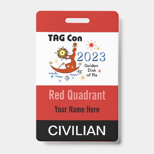 TAG Con 2023 - Quadrant Rouge - Badge Civil (Avant)