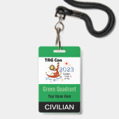 TAG Con 2023 - Quadrant Vert - Badge Civil (Avant avec lanière)
