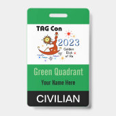 TAG Con 2023 - Quadrant Vert - Badge Civil (Arrière)
