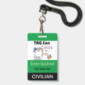 TAG Con 2024 - Groene Kwadrant - Burgerbadge Badge (Achterkant met lanyard)