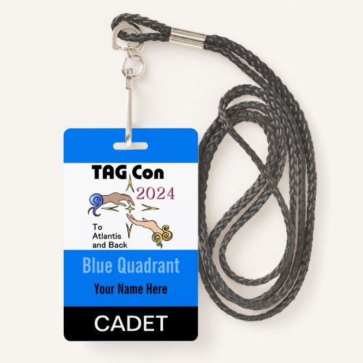 TAG Con 2024 - Quadrant bleu - Badge Cadet (Devant avec lanière)